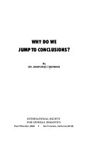 Find Why do we jump to conclusions? at Google Books